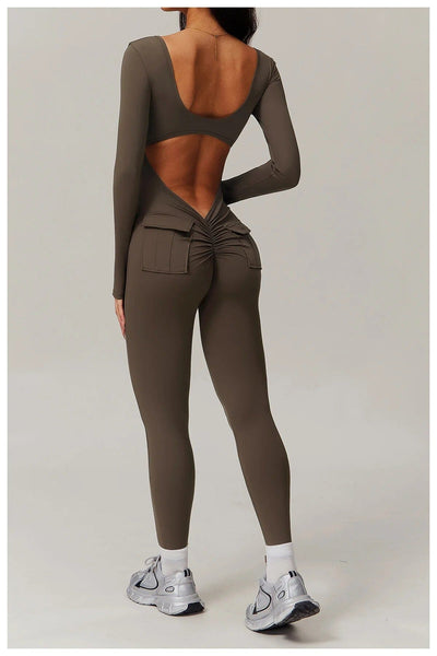 Combinaison Extra Push Up Poches - Suprem Combinaison sport Ultime Legging Café grisé S 