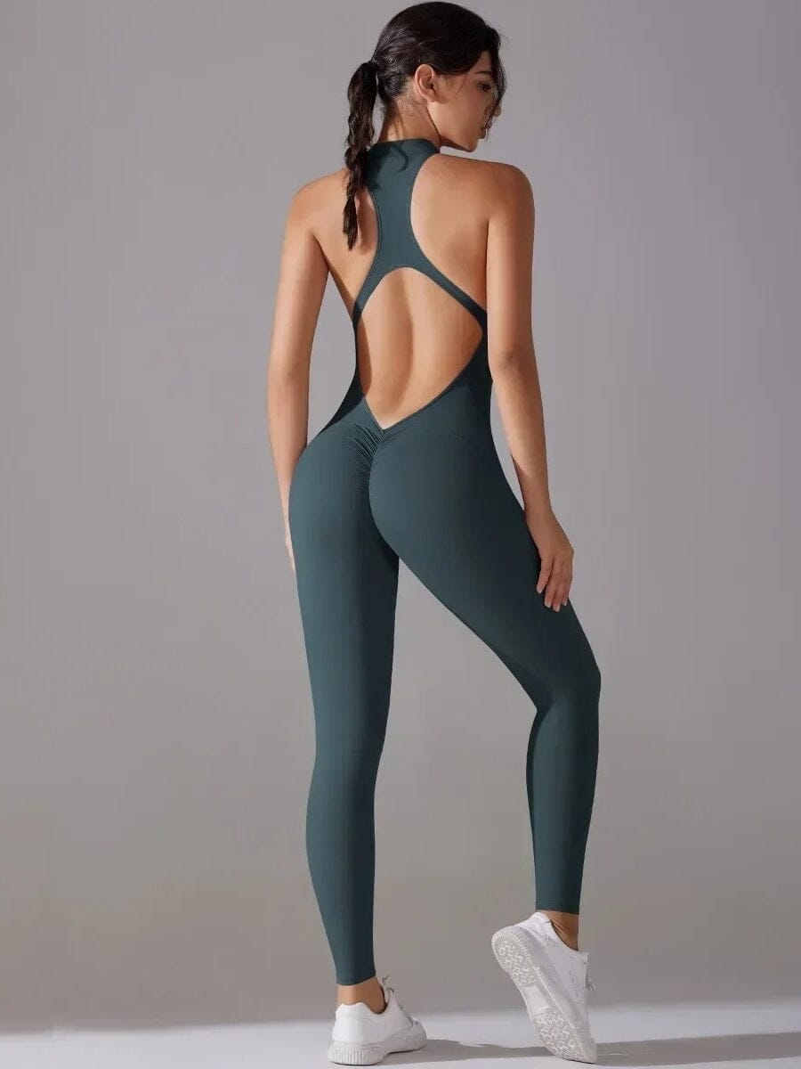 Combinaison Sport Zippé Extra Push Up Combinaison sport Ultime Legging Bleu canard S 