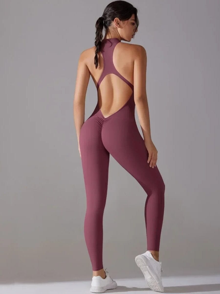 Combinaison Sport Zippé Extra Push Up Combinaison sport Ultime Legging Bordeaux S 