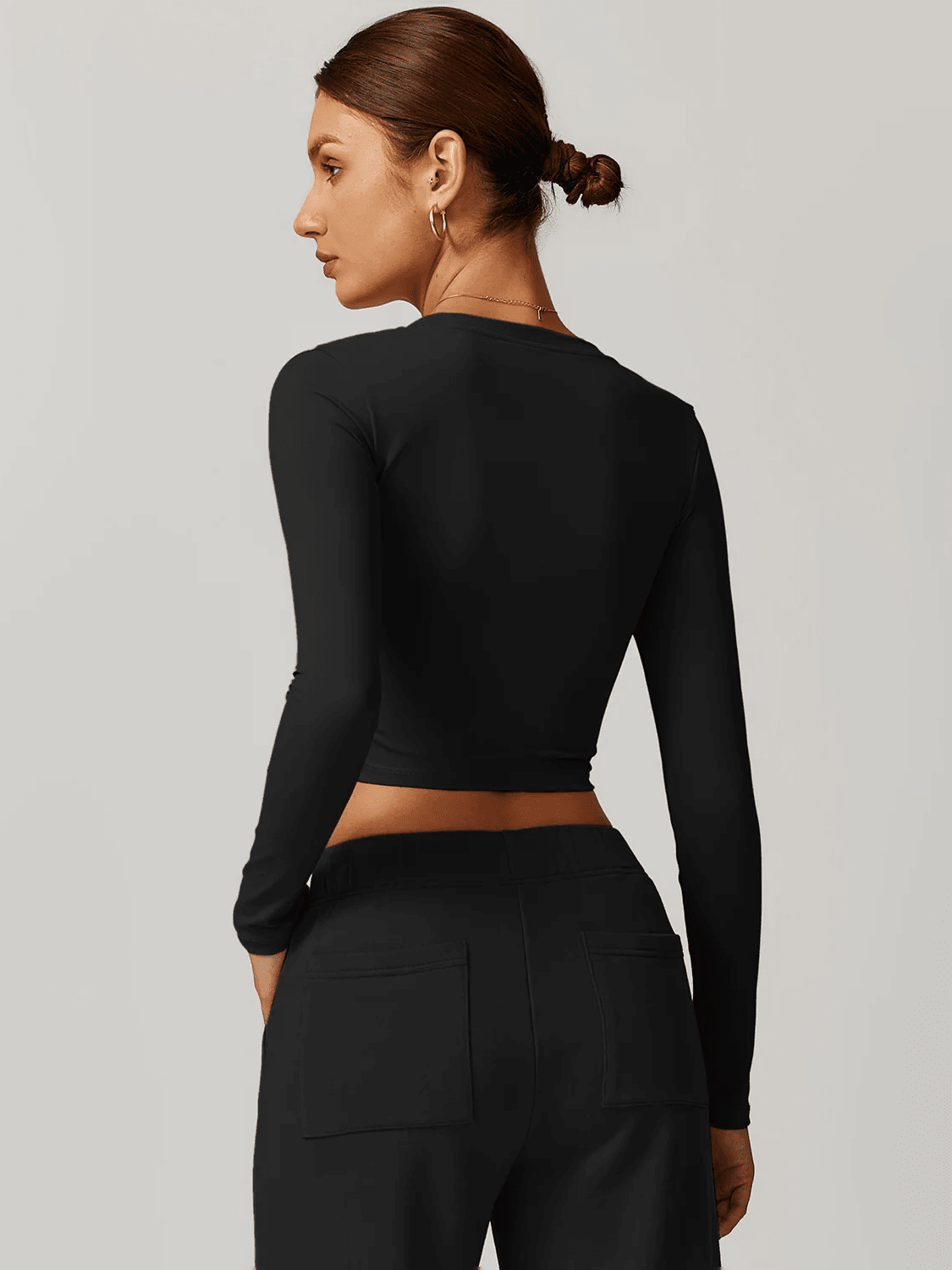 Crop Top Sport Manches Longues Col V - Eva Crop Top Ultime Legging 