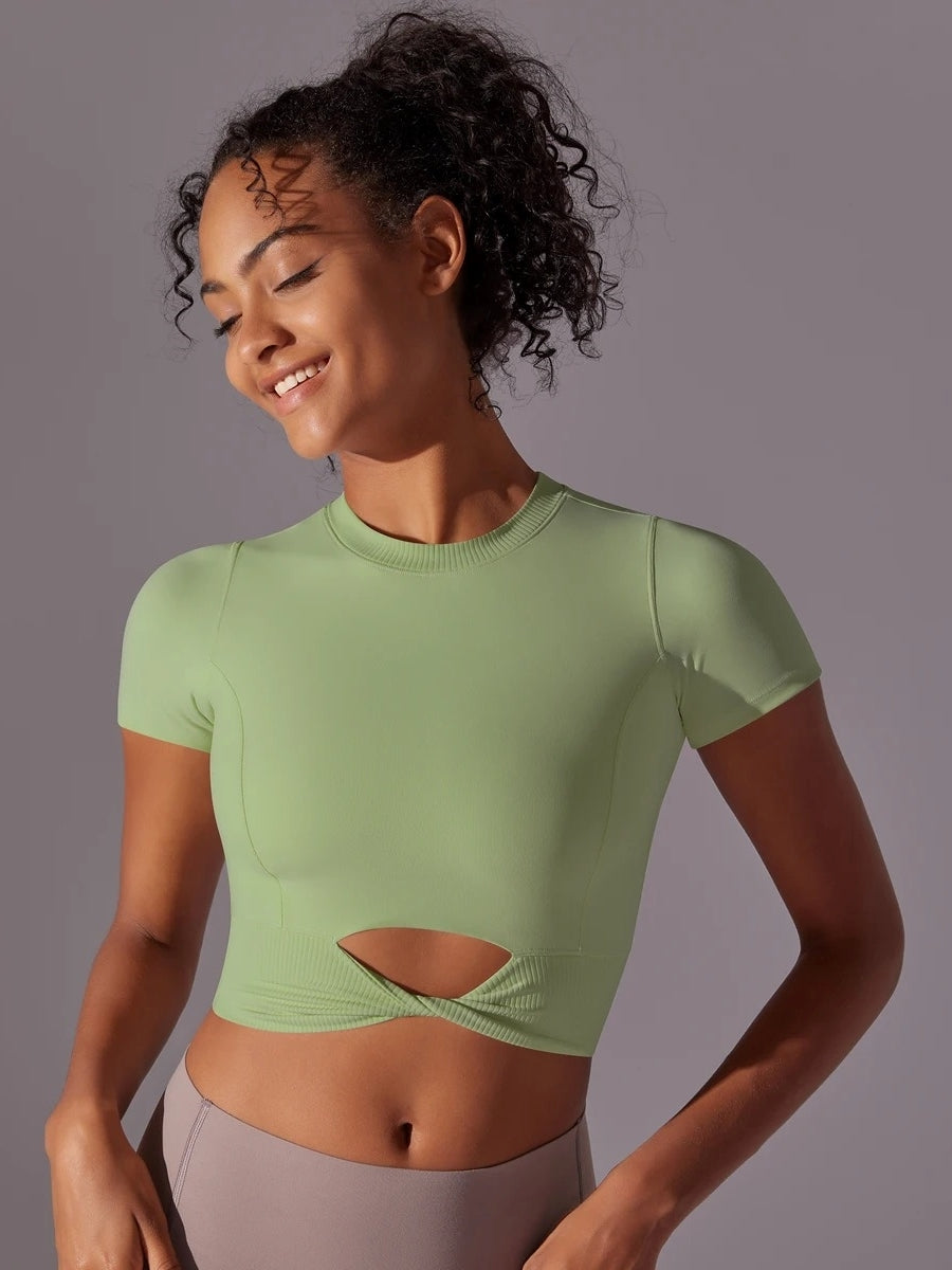 Crop Top Fitness Manches Courtes