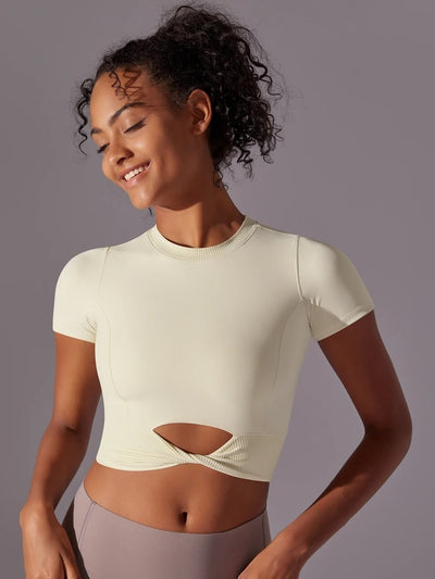 Crop Top Fitness Manches Courtes