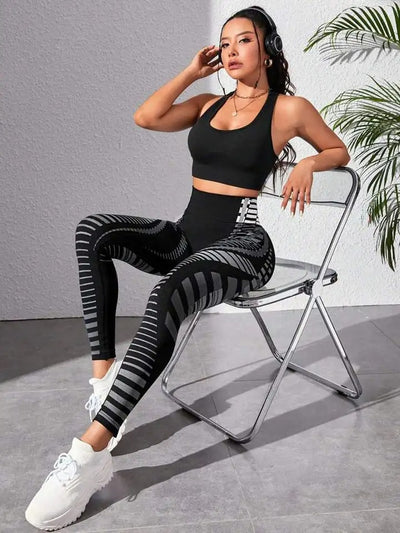 Legging Sport Push Up Imprimé Sans Couture