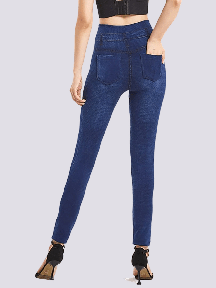 Jegging Taille Haute Bleu Foncé Jeggings Ultime Legging 