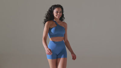 One Shoulder Sport Shorts and Bra Set - Ultime-Legging
