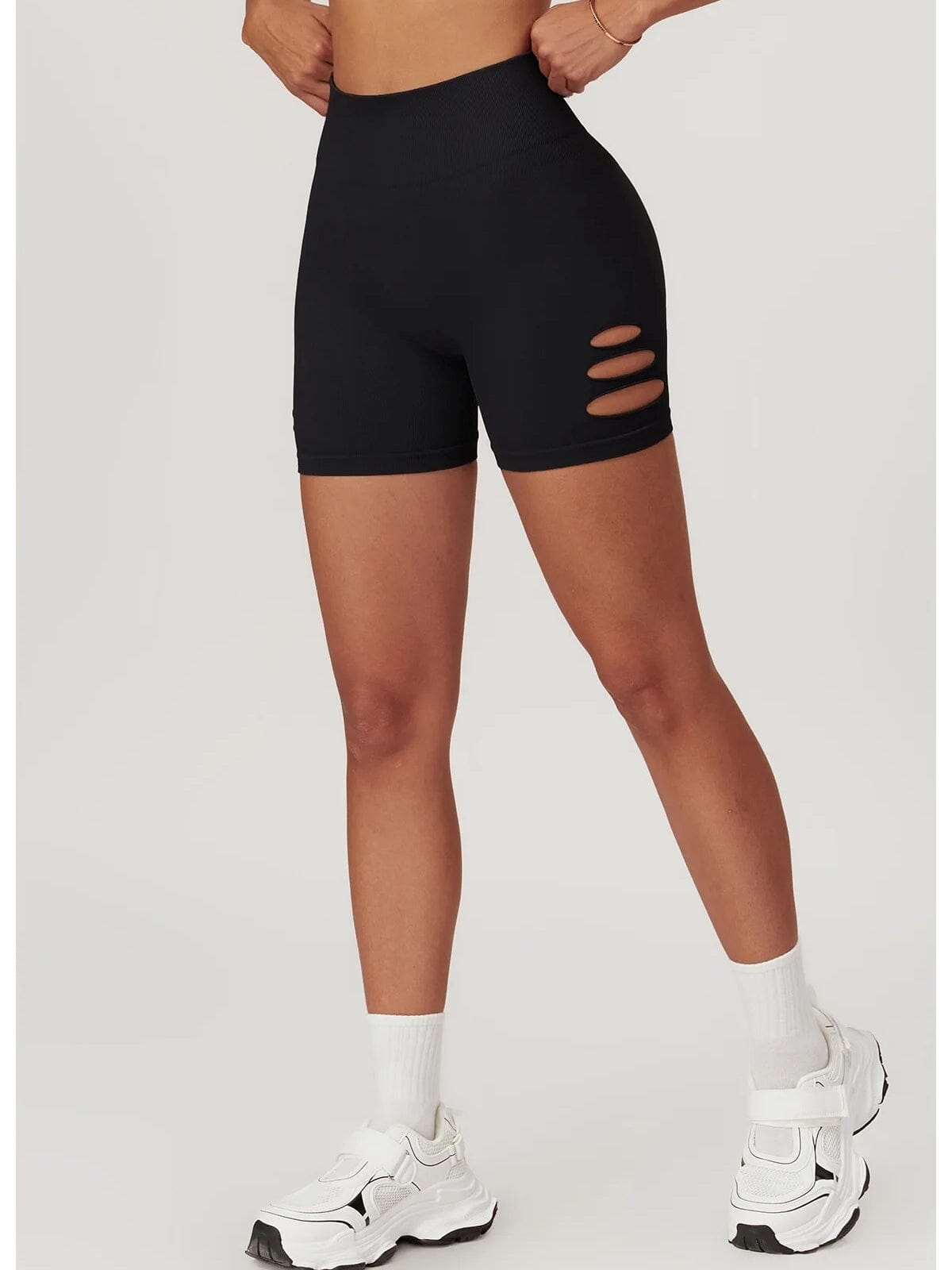 Short Fitness Premium Ajouré Push Up Shorts Ultime Legging S Noir 