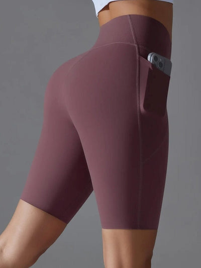 Short Sport - Mi-Long avec Effet Gainant Shorts Ultime Legging : Legging Femme | Vêtements de Sport S Bordeaux 