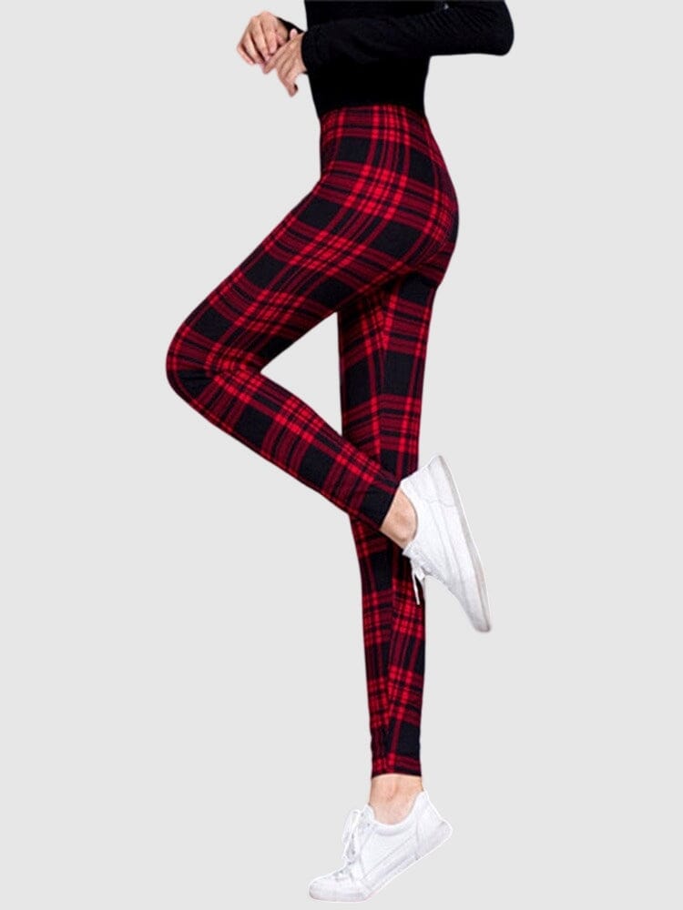 Legging a carreaux rouge sale