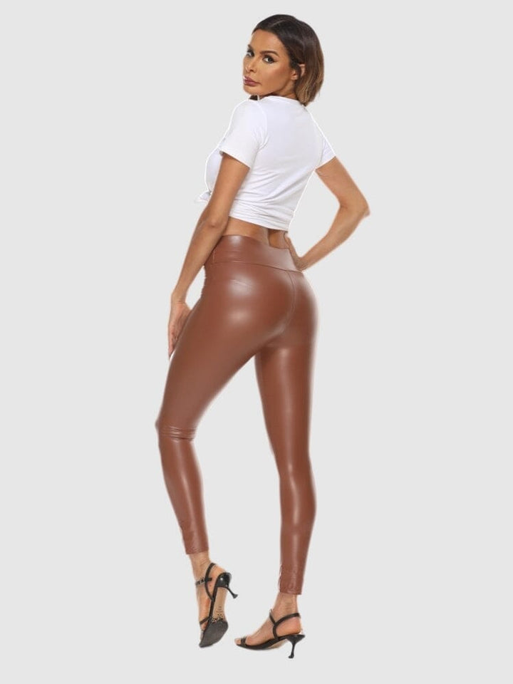 Legging Simili Cuir Marron Brillant Ultime Legging