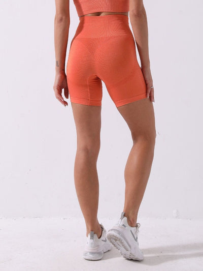 Short Sport Taille Haute Sans Couture Shorts Ultime Legging : Legging Femme | Vêtements de Sport S Orange 
